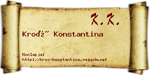 Kroó Konstantina névjegykártya